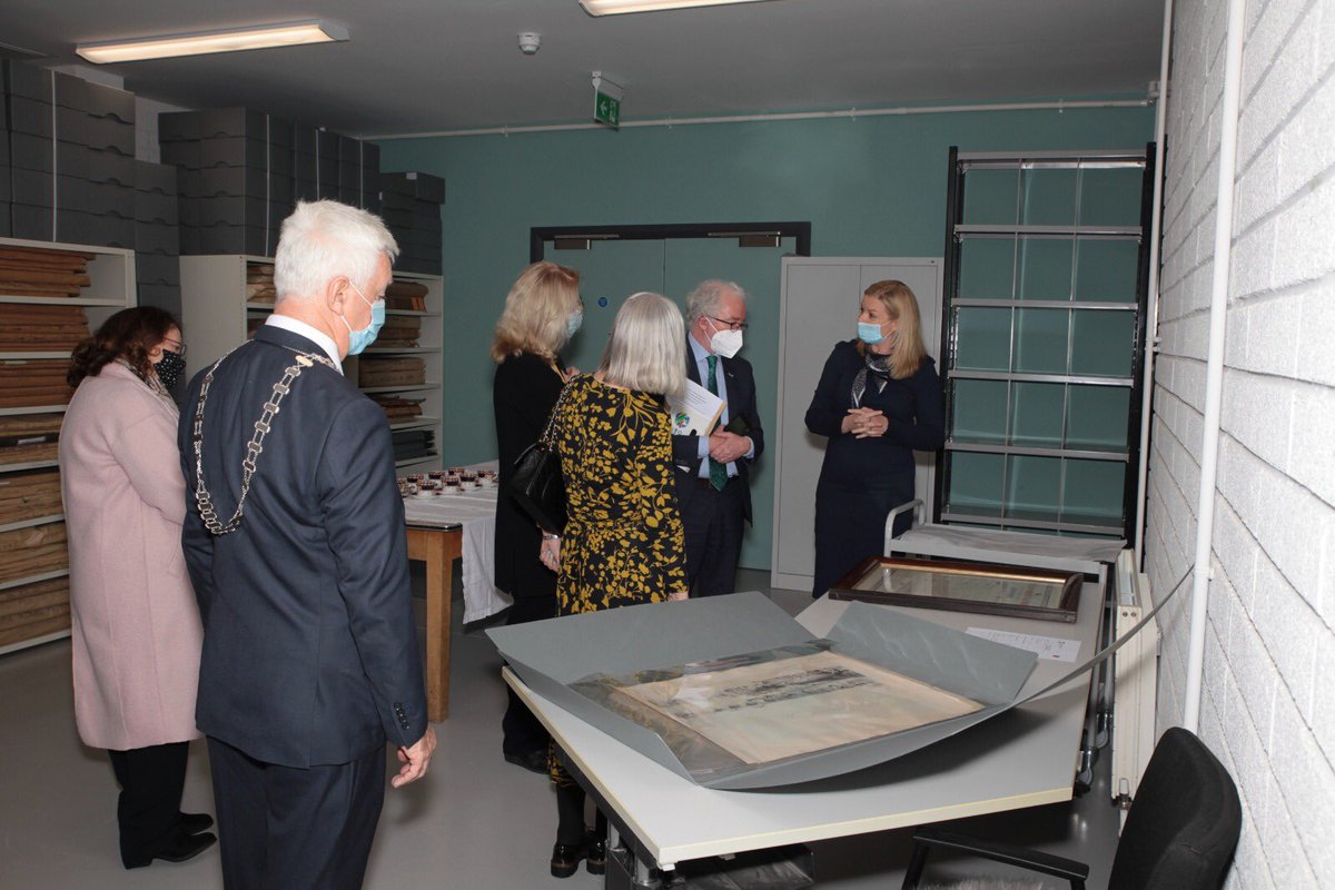offalyarchives's tweet photo. Delighted to welcome @noonan_malcolm to officially open Offaly Archives today along with @VirginiaTeehan and Martina Malone @HeritageHubIRE. A great morning exploring the collections and discussing the importance of our documentary heritage. #ExploreYourArchive https://t.co/rBbGkrHGPE
