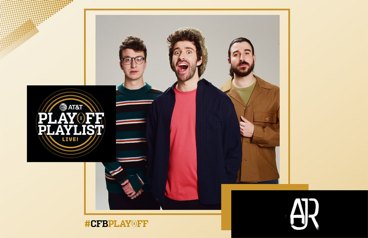 🎶𝙀𝙫𝙚𝙧𝙮𝙗𝙤𝙙𝙮 𝙘𝙤𝙢𝙚 𝙝𝙖𝙣𝙜
𝙇𝙚𝙩'𝙨 𝙜𝙤 𝙤𝙪𝙩 𝙬𝙞𝙩𝙝 𝙖 𝙗𝙖𝙣𝙜 🎶

Mark your calendars for January 8 and see <a href="/AJRBrothers/">AJR</a> perform at #ATTPlayoffPlaylist Live! at Indianapolis’ Monument Circle!

#CFBPlayoff #NationalChampionship #2022Indy