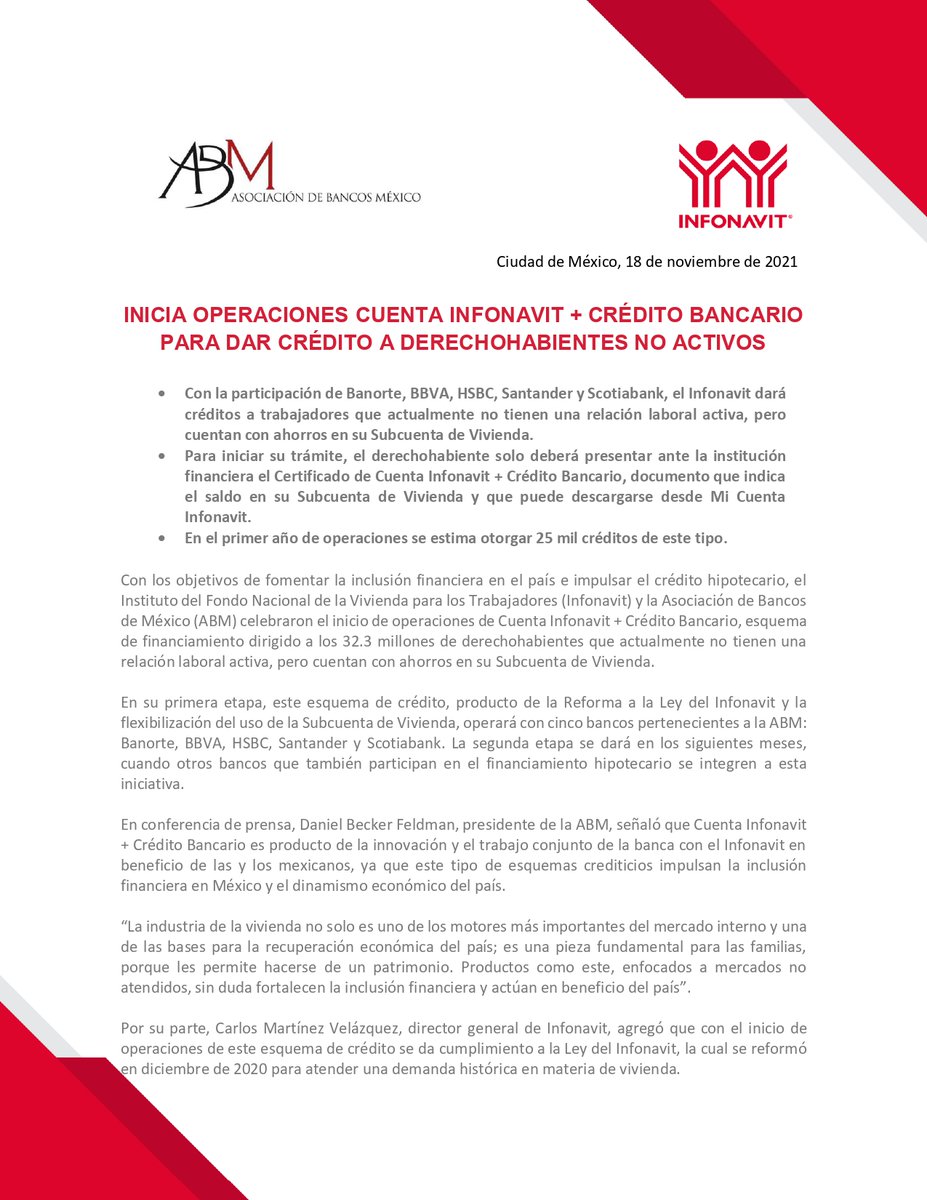 Infonavit's tweet photo. A partir de hoy, todos los derechohabientes que tengan ahorros en su Subcuenta de Vivienda podrán adquirir un financiamiento para comprar su casa, sin importar que actualmente no coticen al Instituto. Con Cuenta Infonavit + Crédito Bancario es posible. https://t.co/t6edvNuGTD