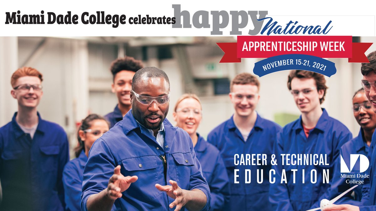 MDCollege's tweet image. MDC is proud to celebrate #NationalApprenticeshipWeek 2021 as a Program Sponsor of apprenticeship with seven Registered Apprenticeship programs in various occupations. Learn more about the benefits of our program ➡️mdc.edu/apprenticeships. 

#BeMDC #NAW2021 #Apprenticeships