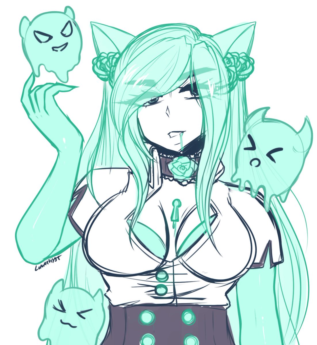 Lunathyst's tweet image. 💚Come closer if you dare...💚
2color sketch comm for MrNerdd!
Thank you for the support!
#Sketch #commission #2color #comm