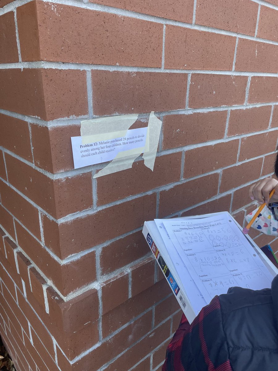 Outdoor math scavenger hunt to celebrate today’s beautiful weather! ☀️<a href="/WhiteOakElem/">White Oak Elementary</a>