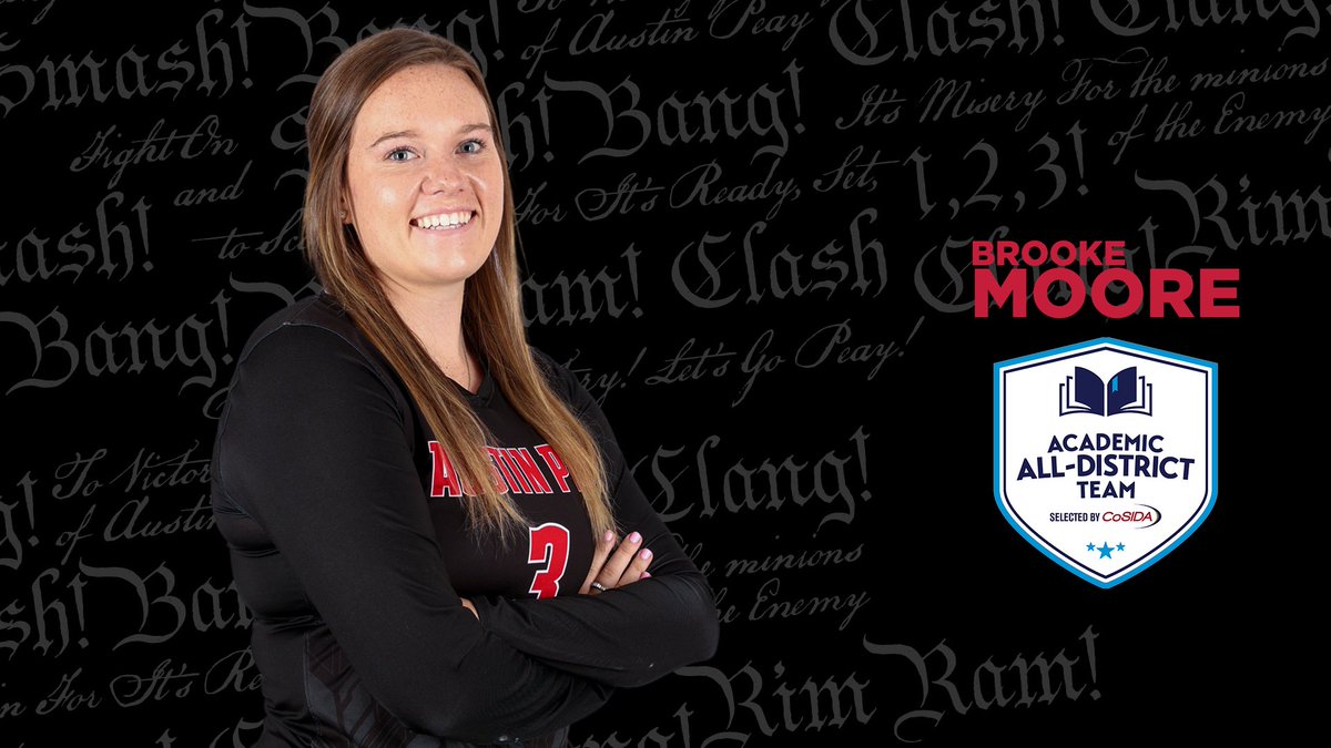 Congratulations to <a href="/brooke_moore03/">Brooke Moore</a> on her first career @CoSIDAAcadAA Academic All-District selection! 🎓

🗞️ bit.ly/3x0DpIO 

#LetsGoPeay 🎩