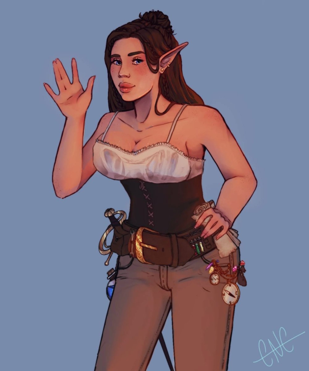 RosehollowGames's tweet photo. My #dnd #character for an upcoming DnD game I'm playing in.
Also practice for commissions since I'm starting them up again. 
#thursdayvibes #DNDRP #dndart #DnDcharacter #Elf #elves #art #artist #characterdesign #characterart #krita #digitalart #artist #comission #commissionsopen https://t.co/wvRLmVzXYM