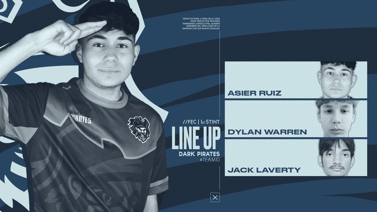 FNL_Esports's tweet image. 🇪🇸 @TDarkpirates 

👤 @AsierRuiz__ 
👤 @dlwarren_ 
👤 @Midnight_Lav 

#TDPWIN 🏴‍☠️