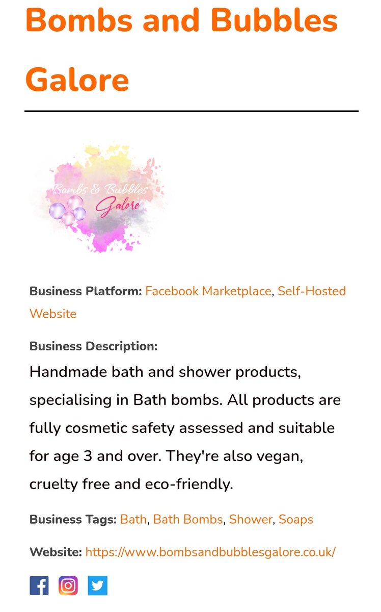 MHHSBD's tweet photo. Thank you @BombsandBubbles your new My Helpful Hints Small Business Directory listing is now live. Want your business listed? Pop over to the My Helpful Hints website and check out the business directory!
#SmallBusiness
#MyHelpfulHints
#MHHSBD
https://t.co/J0MZtI0moW https://t.co/CGXLw1mmvW