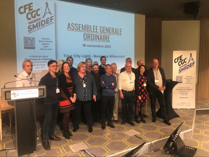 SMIDEFCFECGC's tweet photo. Le @SMIDEFCFECGC réélit à l’unanimité sa Présidente sortante pour un 2ème mandat ! Bravo @Jocelyne_pszolkowski ! @gabfd @GerardMardine @Metalcfecgc @CFECGC https://t.co/LjEDZCQuRu