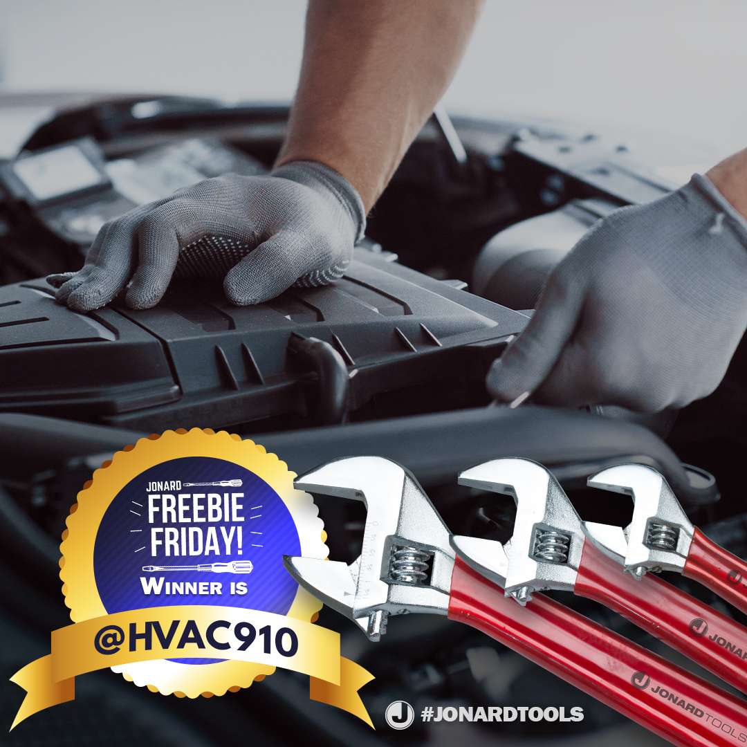 JonardTools's tweet photo. Congratulations to #FreebieFriday winner hvac910 (Inst)! They won the #JonardTools #MustHave 3 Piece Adjustable Wrench Set (AW-6810)!
Check back in tomorrow for our #new Freebie Friday #giveaway!
#Jonard #MadeForLife #Contest #Winner #ToolAddict #ToolsForever https://t.co/mA5jLN7Tuo