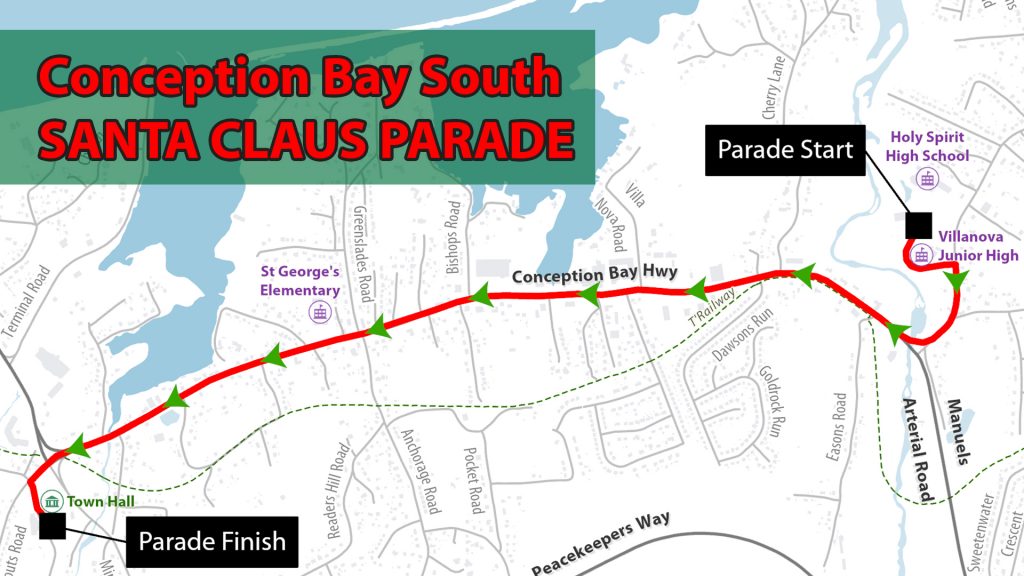 DowntownCBS's tweet photo. The CBS Santa Claus Parade will be December 11 at 10 AM starting at at Villanova Junior High ending at the Conception Bay South Town Hall. There will also be a Sensory Friendly Zone. To register a float or for more information please visit: https://t.co/1f2x0wXryw #DowntownCBS https://t.co/ENvBudl1WE