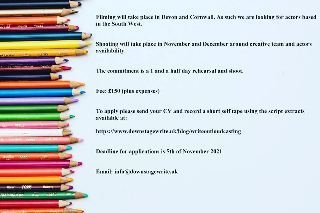 We've extended our casting call until the 30th of November! 4 actors needed for lgbtq filmed monologues! 

downstagewrite.uk/blog/writeoutl…