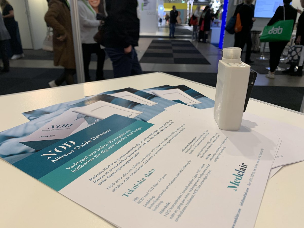 Medclair1's tweet photo. Idag på Swedental på Stockholmsmässan har vi fått många positiva reaktioner om NOD.
NOD är ett verktyg som larmar om du blivit exponerad för lustgas samt analyserar data från ditt arbetspass för att ge en exakthet över exponeringstillfället. Lanseras inom kort.
#Medclair #dental https://t.co/z6PG3DbM77