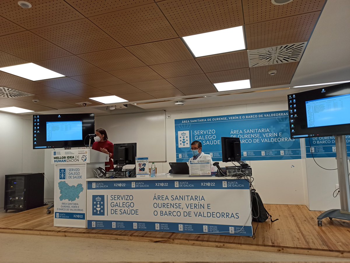 LauraQuintasL's tweet photo. Hoxe estamos na defensa do proxecto de #Humanización da Area sanitaria de Ourense @Com_CHUO presenta Carmen por @AlcerOurense #DiscafisCogami o noso proxecto conxunto co resto de finalistas @COGAMI_Galicia https://t.co/pjSd9wtOrI