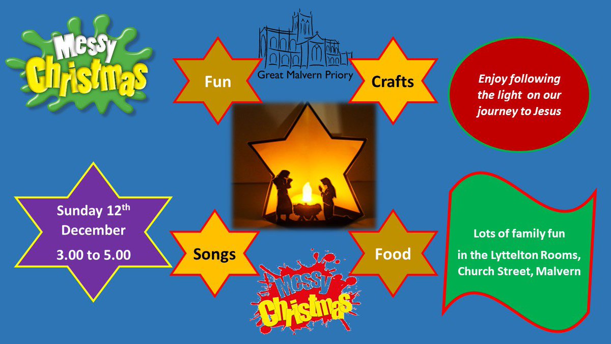 Have yourself a Merry MESSY Christmas!!! Join us for Messy Christmas with the Priory Messy Church team. Food, crafts, fun &amp; songs for families!

Sunday 12th December, 3pm-5pm.