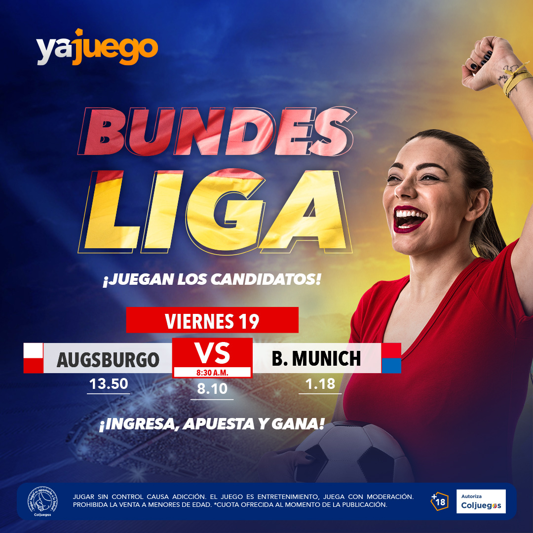 YajuegoCo's tweet photo. ¡Apuesta por el último campeón y actual puntero de la #Bundesliga🏆!
#Bayern🔴 quiere seguir siendo el rey de la #LigaAlemana. 😎
Con #Yajuego podrás divertirte, apostar🤑 y ganar💪🏽, Ingresa a https://t.co/rH3bt9xDPs y #JuegaConLosCampeones⚽.
#TeAnimasAVisitarnos https://t.co/Rz4wSjsja5