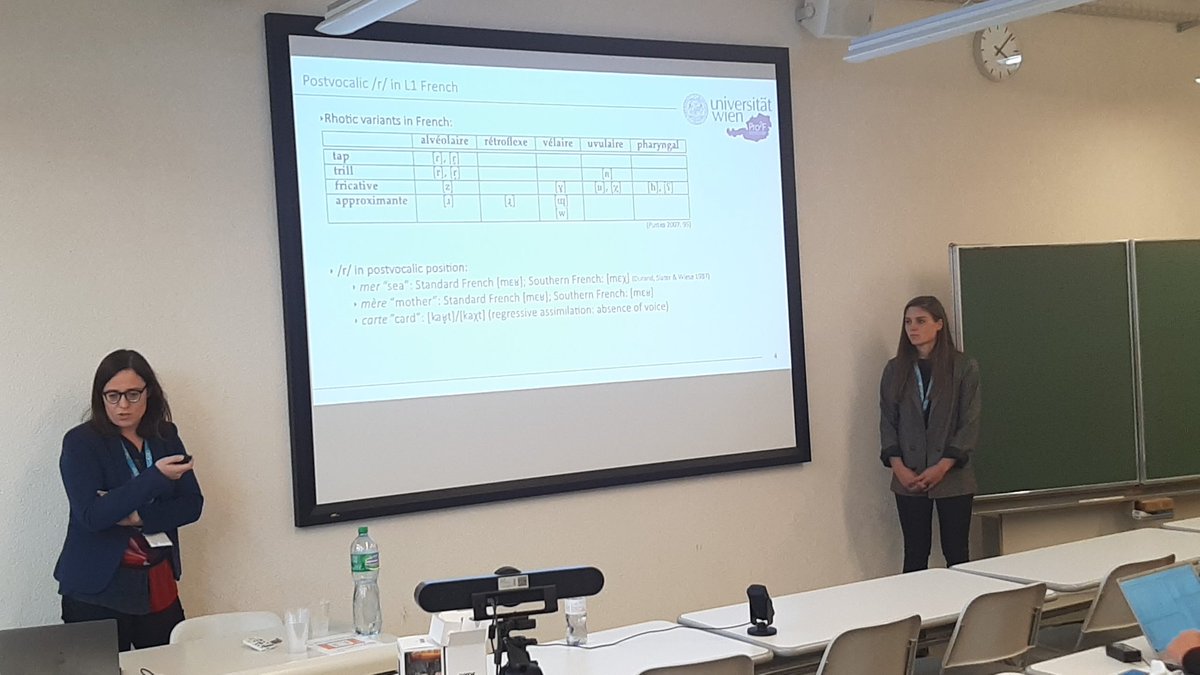 Back from the coffee break for Elissa Pustka &amp; Elisabeth Heiszenberger's talk on Austrian German learners of French! #Ratics7