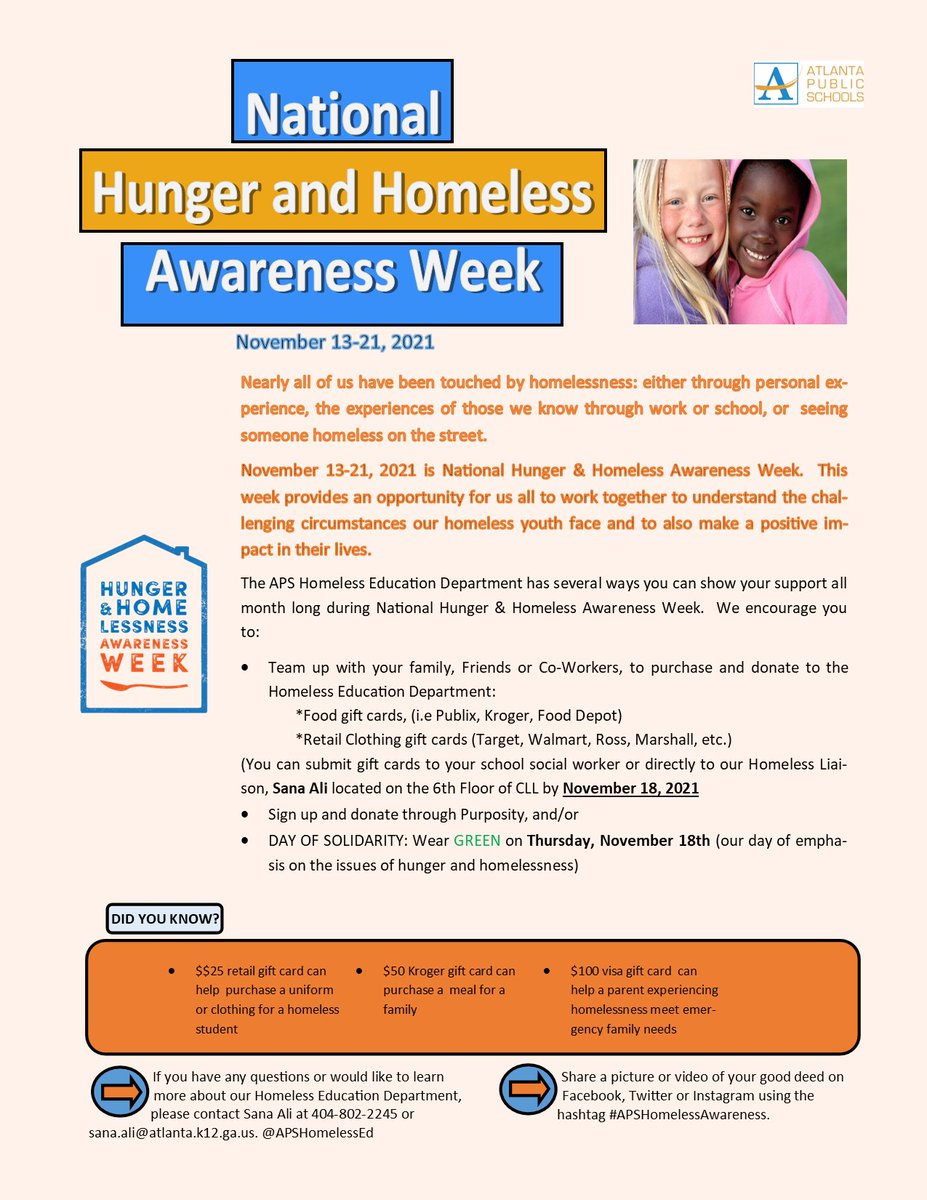 APSHomelessEd's tweet image. @APSHomelessEd. DAY OF SOLIDARITY....APS, show us your GREEN!!! #Hungerandhomelessawarenessweek

@apssocialworker @aps_support @apsupdate @APS_DSE     @DrLisaHerring @StuServicesAPS