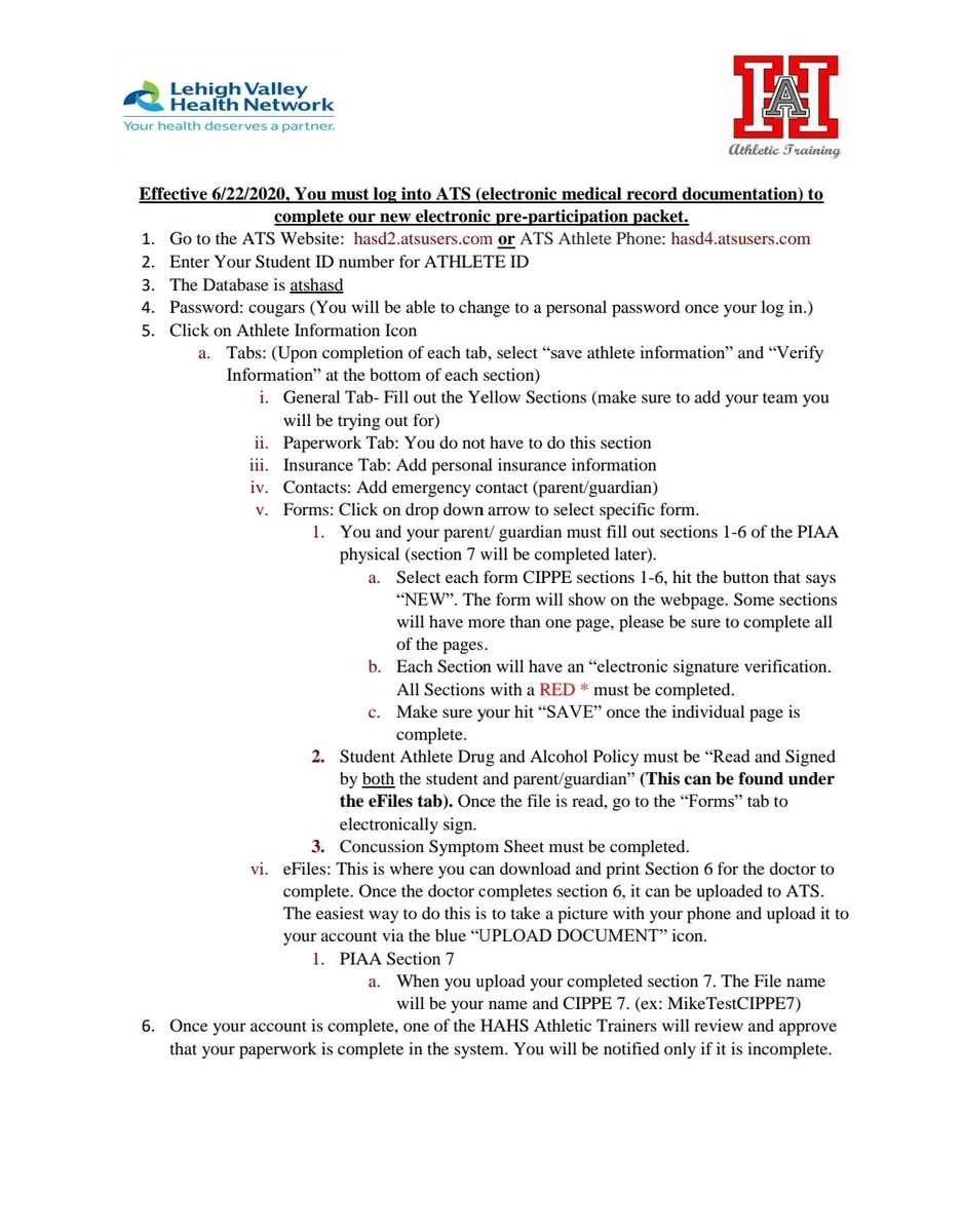 If a student-athlete played a fall sport that student must fill out Page 8 on hasd2.atsusers.com. This form can be found in the drop-down box under the forms tab. All paperwork has to be fully completed in order to try-out for a winter sports team tomorrow.