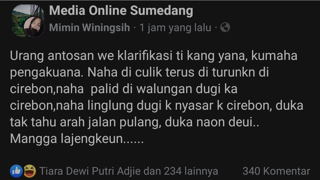 Khaerul30's tweet photo. Palid nepi ka Cirebon sigana mah Mang Yana teh https://t.co/AnmmJGeZEz