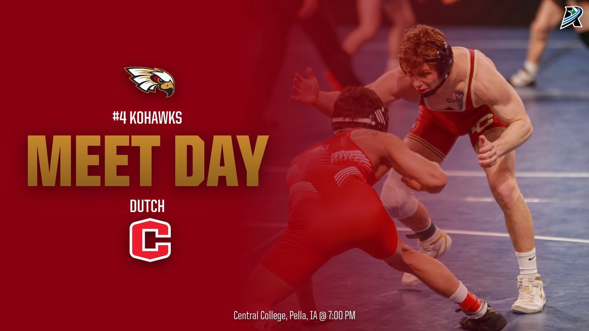 🗓 MEET DAY! 🤼‍♂️
#️⃣4️⃣ Coe Kohawks vs Central Dutch
⏰ 7:00 PM
📺 centraldutchnetwork.com/centraldutchsp…