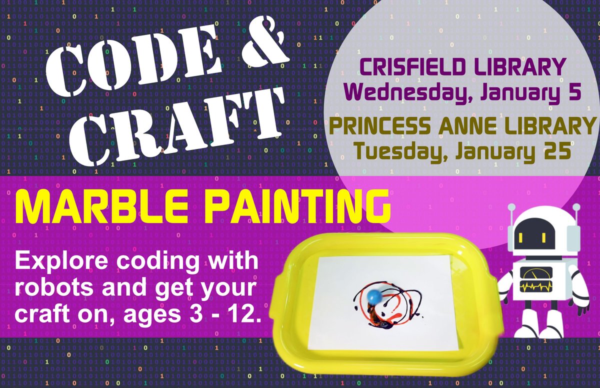 SomersetCounty1's tweet photo. Save the dates for our marble painting themed Code &amp; Craft! #kidswhocode #marblepaiting #codeandcraft https://t.co/HWyPx5jl9j