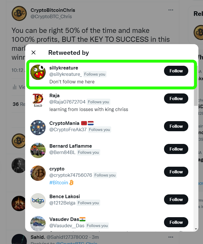 CryptoBTC_Chris's tweet photo. Retweet this tweet and all my tweets for a chance to win $200.

I always feel good giving money away.. 

Congrats! @sillykreature_ just won $200! https://t.co/Ep0cDXTVCk