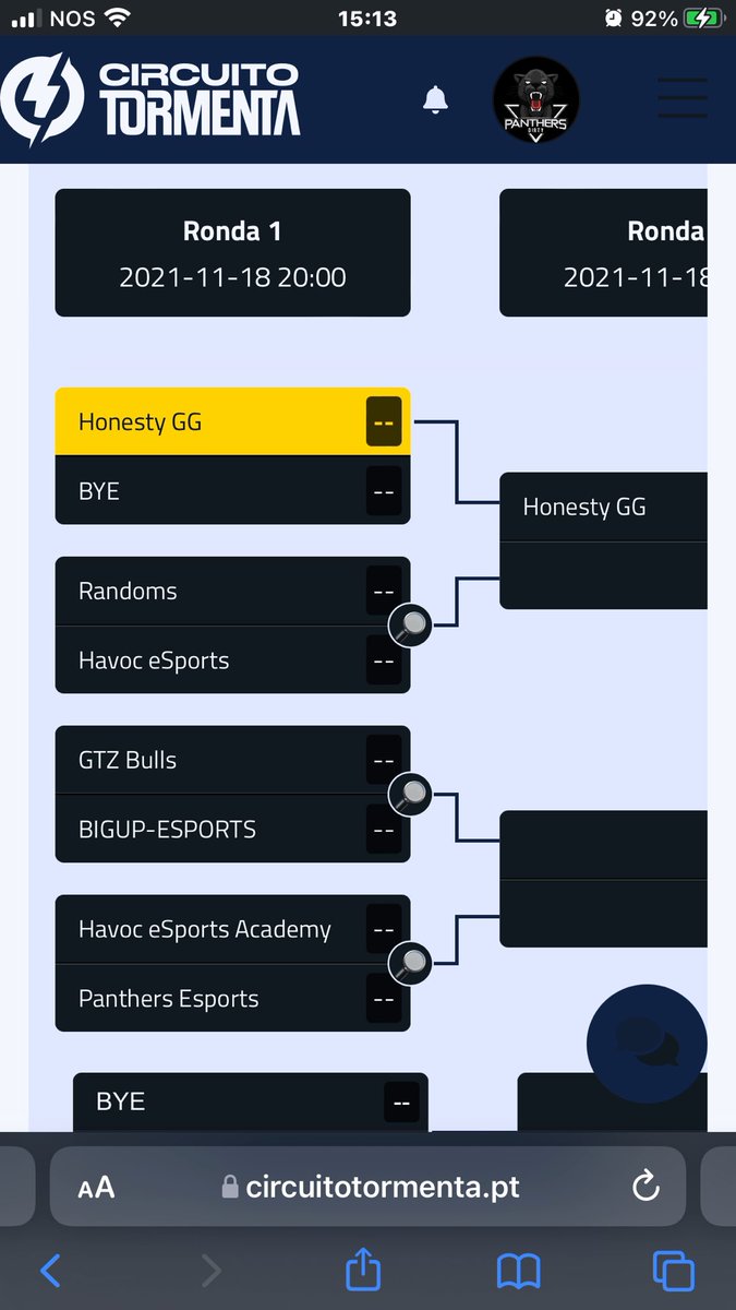 Boas !! Hoje é dia de torneio de wild rift patrocinado e organizado pelo <a href="/tormentapt/">Circuito Tormenta</a>. Contamos com 7 equipas inscritas nesta edição:
<a href="/havocesportspt/">Havoc Esports</a> main and academy , <a href="/GTZBulls/">NPLAY GTZ Bulls</a> , <a href="/PantherseSportt/">PANTHERS ESPORTS</a> , @honestyGG , <a href="/RandomsPT/">Jas</a> e @BigUpEsports !! Força WR e Força Portugal 🇵🇹