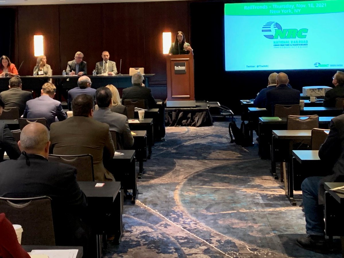 <a href="/theNRC/">The NRC</a> President Ashley Wieland joined with other #railway association #leaders <a href="/rail_pro_mag/">Progressive Railroading</a>'s RailTrends in NYC today. Proud to be part of this important discussion about the impact of  #infrastructure investment, labor, the supply chain &amp; rising costs.