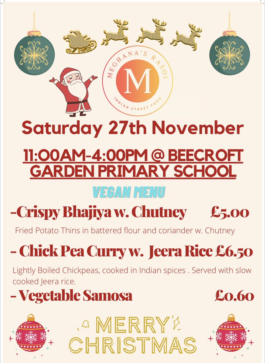 <a href="/CroftFest/">CroftFest</a> Excited to announce we will be cooking at <a href="/BeecroftFOBS/">Friends of Beecroft Garden Primary School</a> for Croftfest!

Homemade, Delicious Indian Food served fresh! 

Come along and support all these amazing local businesses at Croftfest! 🎄 🎅