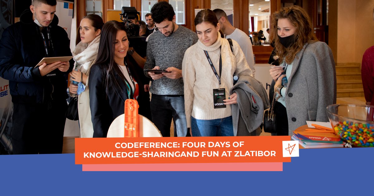 vegaitsourcing's tweet image. Another amazing student conference is behind us!✨
We are really happy that we had an opportunity to be part of Codeference that gathered over 300 students on beautiful Zlatibor. Check out more at bit.ly/Codeference2021. 👈🏻
#LifeAtVegaIT #Codeference #Zlatibor
