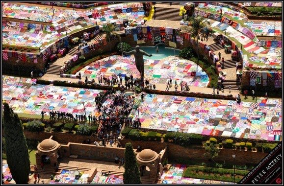 Talking world records <a href="/JohnPerlman/">John Perlman</a>  <a href="/67Blankets/">67 Blankets</a> broke a Guinness World Record  in 2015, it was the largest area covered by a blanket - it covered 3133 sm with handmade blankets made by the knitwits of 67 Blankets for Nelson Mandela Day. It was at the Union Building.
