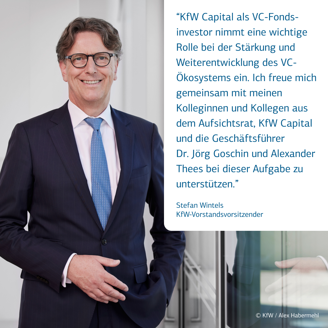 KfW Bankengruppe (@kfw) on Twitter photo #StefanWintels – CEO der KfW Bankengruppe – wurde einstimmig zum #Aufsichtsratsvorsitzenden der <a href="/kfw_capital/">KfW Capital</a> gewählt 👏.
Die Tochter der KfW Bankengruppe investiert in deutsche sowie europäische #VentureCapital und Venture Debt-Fonds und stärkt deren Kapitalbasis.
#KfW #StefanWintels – CEO der KfW Bankengruppe – wurde einstimmig zum #Aufsichtsratsvorsitzenden der <a href="/kfw_capital/">KfW Capital</a> gewählt 👏.
Die Tochter der KfW Bankengruppe investiert in deutsche sowie europäische #VentureCapital und Venture Debt-Fonds und stärkt deren Kapitalbasis.
#KfW
