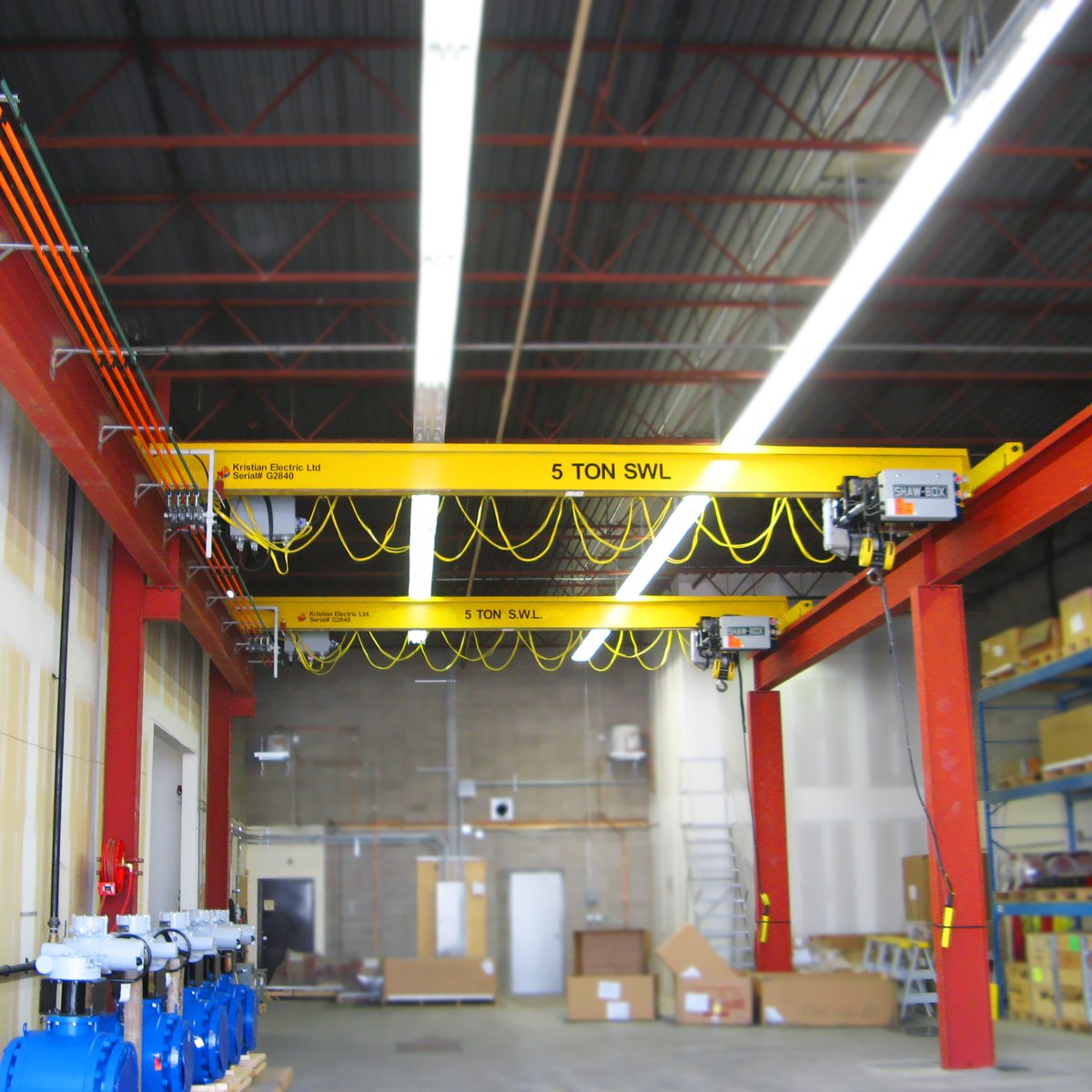 Kristian_Ltd's tweet photo. Two 5 Ton bridge cranes, complete with #Shawbox wire rope #hoists installed at a #manufacturing facility in #Calgary back in 2012.
#throwback #throwbackthursday #tbt #shawboxhoists #wireropehoist #wireropehoists #overheadcrane #bridgecranes #overheadlifting #liftingequipment https://t.co/3RZ4sJ0F90