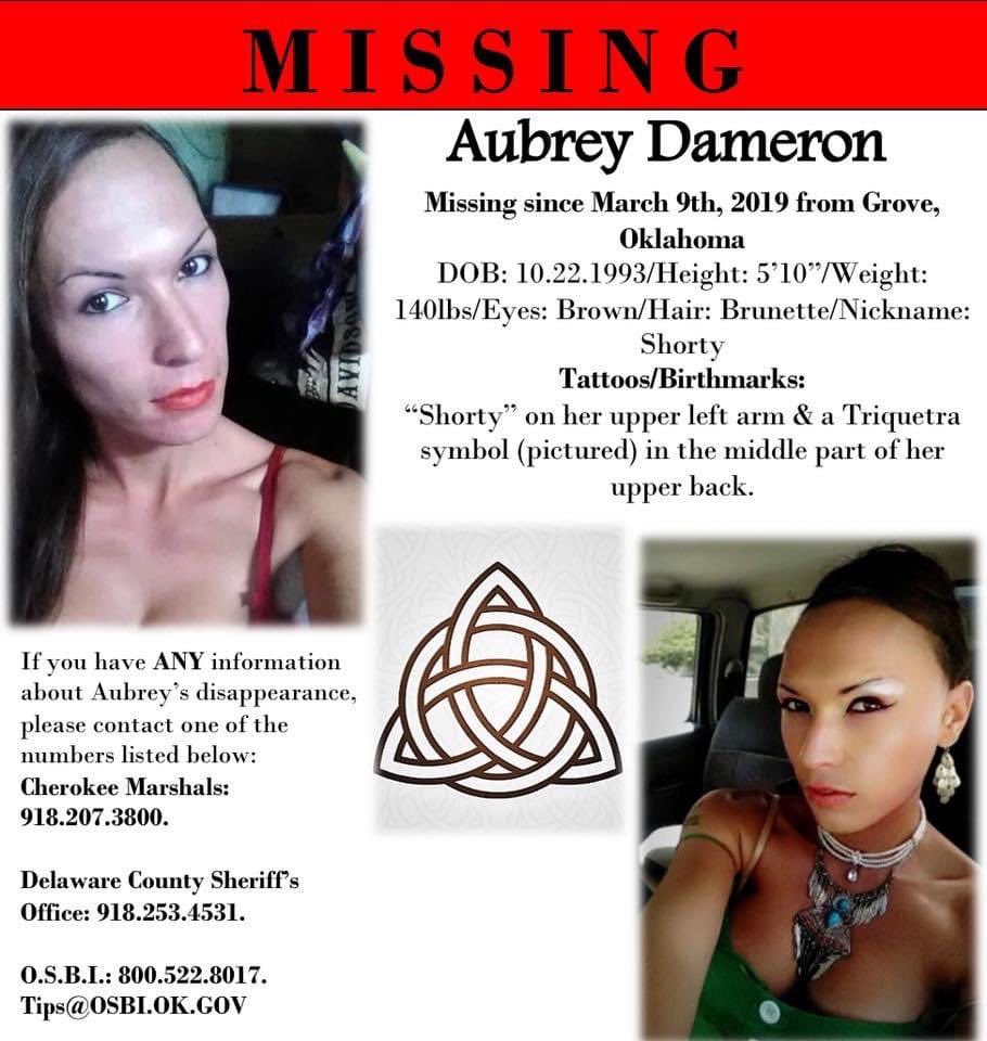 thetrueshelby's tweet photo. #missing #missingthemissing #AubreyDameron Missing from Grove, OK March 9, 2019 https://t.co/qSNuLSqzrk