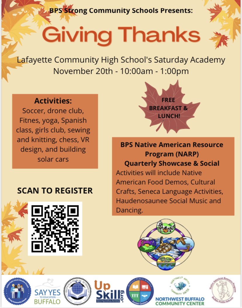 Saturday Academy this week! Open to the whole community! <a href="/FHLearn/">Firsthand Learning</a> <a href="/wsisoccer/">West Side Int'l Soccer</a> @YA_WNY <a href="/Buffalo_Schools/">Buffalo Public Schools</a>