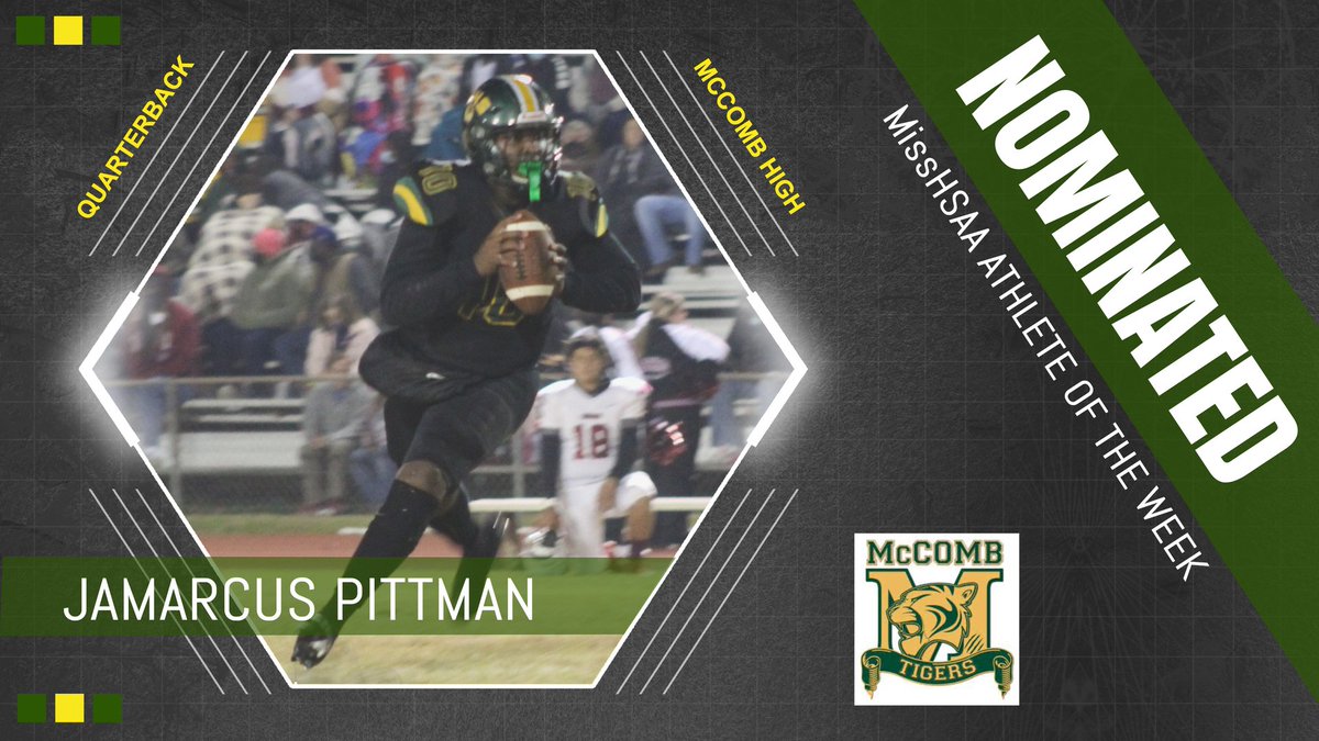 HighMccomb's tweet photo. Jamarcus Pittman has been nominated for Mississippi High School Athlete of the Week on SBLive Sports. Please help him by voting as many times as you can until Sunday, November 22 at 11:59 p.m.  There is no limit on the amount of votes that he can receive from one individual. https://t.co/WykoYc1Fbz
