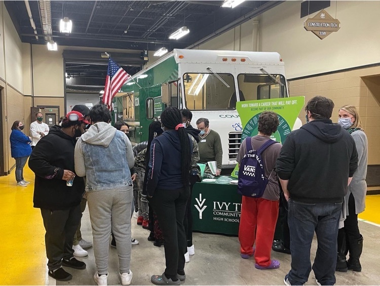 WCC_Warren's tweet photo. One of the highlights of the Culinary & Hospitality Career Day was a tour of the Ivy Tech food truck. Students also picked up free milk and cookies along the way! #walkerweek #careerday https://t.co/g9FkSOeVCm
