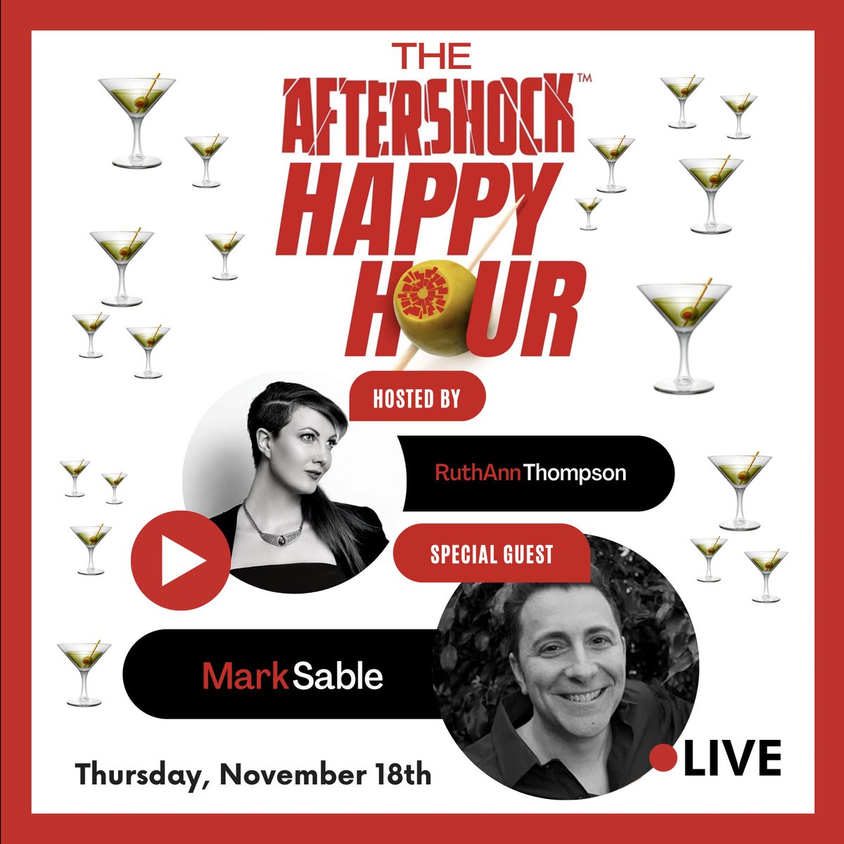 AfterShockComix's tweet photo. 💥 TODAY at 2pm PST/5pm EST 💥
🍸 HAPPY HOUR ➕ LIVE SALE with #MiskatonicComic 🐙 and GODKILLERS: WAR ON TERROR writer @marksable!
#StreamDangerously with us 🔴 LIVE on
#Facebook ▶️ https://t.co/78Uz80qDn8
#Twitch ▶️ https://t.co/qGIJq2Bczq
#YouTube ▶️ https://t.co/eQ4IlVJSfJ https://t.co/W5ZzUE9h44