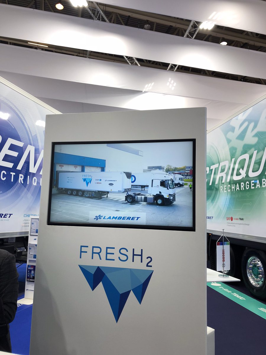 H2TEAM__'s tweet photo. Un grand bravo à notre partenaire @BoschFrance qui remporte le Prix Spécial de la catégorie équipementiers avec la semi-remorque poids lourd réfrigérée #Fresh2 @SOLUTRANS @eurexpo 
#innovation #hydrogène #BoschRodez #Eurexpo
@AbadieMarie1 @NDaudou https://t.co/iNnogUpNSc