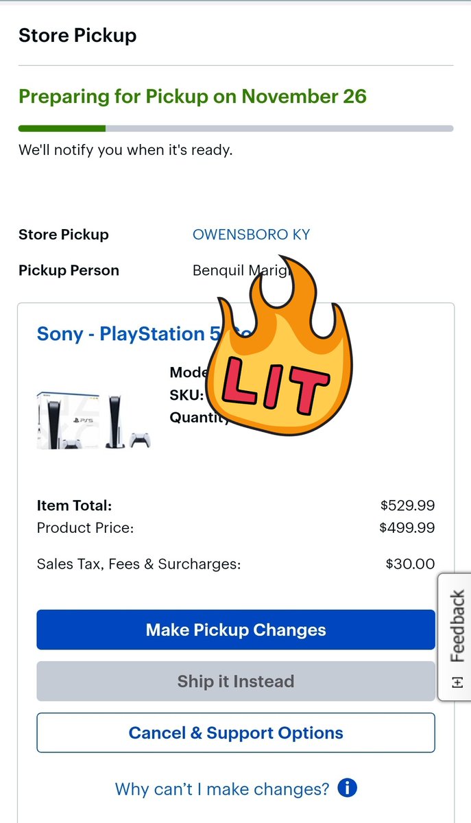BenquilPierre's tweet photo. @PS5StockAlerts Finally 🙌🏾🙌🏾 https://t.co/Fgxm8LkYdF