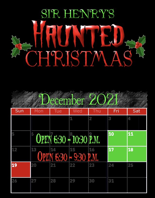 sirhenryhaunt's tweet photo. Tickets now available for our Haunted Christmas event! No tickets will be available for purchase at the event - advanced reservations are required for entry https://t.co/2P8TLzJ79L https://t.co/222z0G3Cic