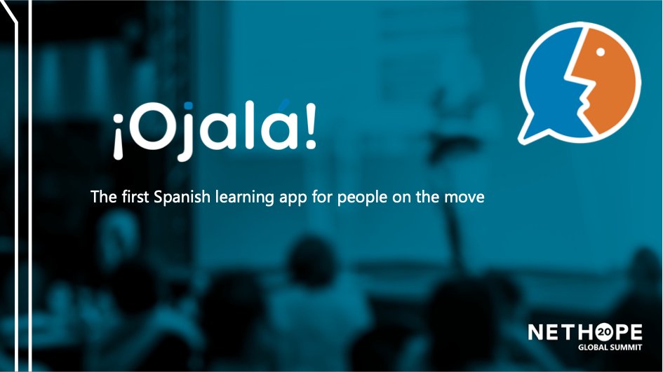 Action4Edu's tweet photo. This Monday, our team was at the #NetHopeSummit to present #Ojala, the first Spanish learning app designed for #refugees and #migrants. It focuses on issues such as working permits or dealing with medical contexts. We look forward to introducing it further to you soon! https://t.co/Piiu1ZPz6c