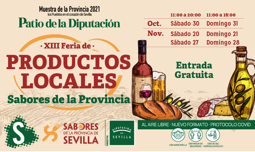 Este fin de semana, 2º turno de la 'XIII Feria de Productos Locales  Sabores de la Provincia de #Sevilla' 👉 en la Muestra de la Provincia 2021 de nuestro patio 📅 días 20 y 21

#ProvinciaSev #MuestraSev #productoslocales <a href="/SaboresSevilla/">Sabores de la Provincia de Sevilla</a> <a href="/Sevilla_Turismo/">Turismo Provincia Sevilla</a> <a href="/prodetur/">Prodetur DipuSevilla</a> <a href="/CES_Sevilla/">Empresas de Sevilla</a>