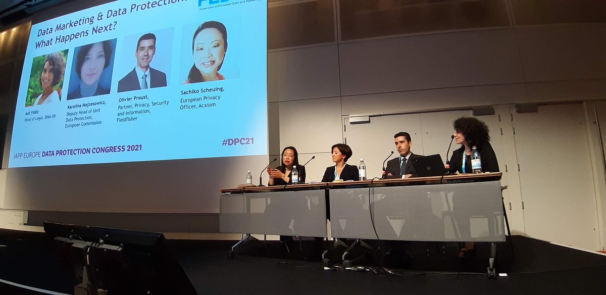 FEDMA's tweet photo. Fantastic panel yesterday at the #IAPP #DPC21 on the future of #Data #Marketing
Thank you 👏 to our panelists @KMojzesowicz of @EU_Commission, @Olivier_Proust of @Fieldfisher, @DrSScheuing of @Acxiom and Asli Yildiz of @DMA_UK
Read the main takeaways https://t.co/nAUlUy0RKl https://t.co/W2MFZmSXkT
