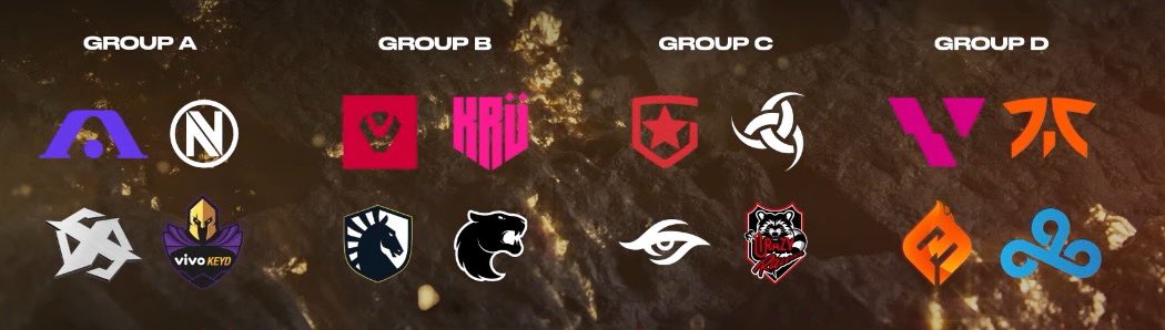 LiquipediaVAL's tweet photo. #VALORANTChampions Groups have been announced! https://t.co/3eXIDzLvYB