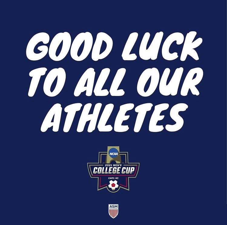 ASMSoccerTeam's tweet photo. Good luck to all ASM athletes in the 2021 NCAA DI Men’s Soccer Championship! ⚽️ 🏅

 #asmsportsgroup #asmscholarships
#collegesoccer #asmathlete #soccer https://t.co/YnQ39Mpfej