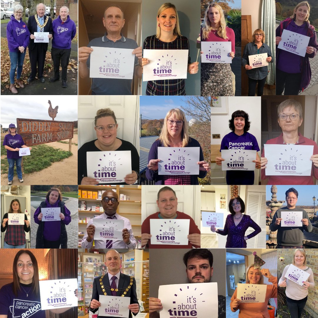 This #WPCD we're saying #ItsAboutTime you got to know your pancreas better. Here are just some of our supporters and members of the PCA team that have joined us to take a stand this #worldpancreaticcancerday. #DecadeofChange #ItsAboutTime #PancreaticCancerAwarenessMonth