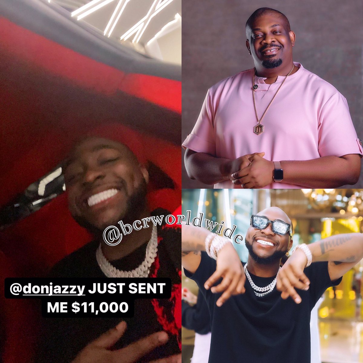 BcrWorldwide's tweet photo. Donjazzy gifts Davido $11,000 which is about N6million 🔥🔥 https://t.co/MPWBQYGpDe