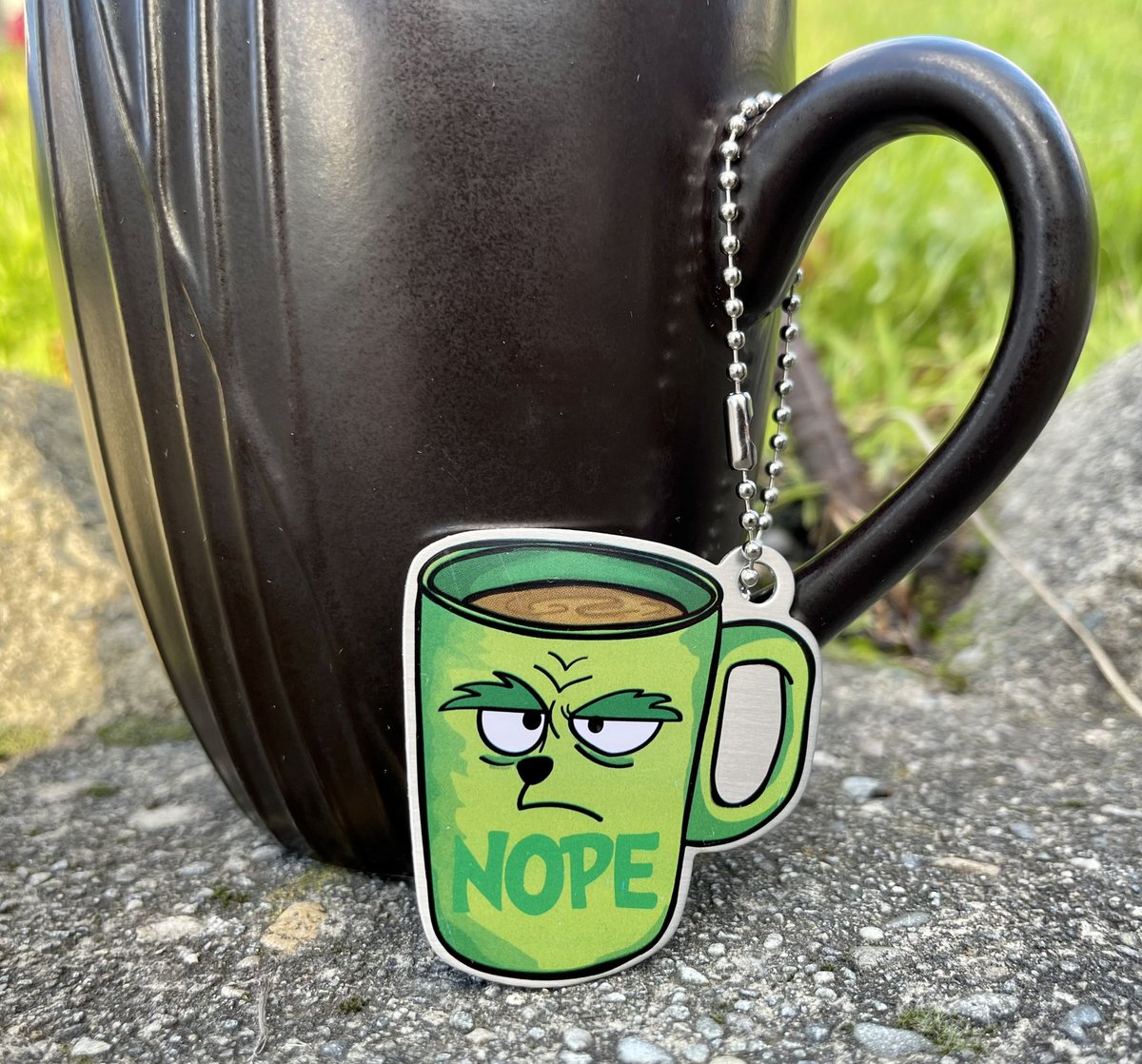 ShopGeocaching's tweet image. This NOPE Cache Buddy Travel Tag is an excellent #trackable for those who aren't all that into anything festive before their coffee. These fun trackables make great stocking stuffers or are ready to stop holiday cheer, one #geocache at a time! bit.ly/3qIHHDv