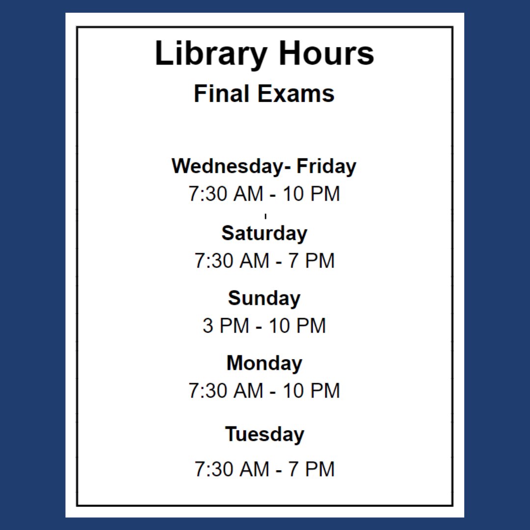 EHCLibraries's tweet photo. Reminder that starting tomorrow the #KellyLibrary's hours will be adjusted for finals as the Fall Semester wraps up on the #EmoryandHenry campus. https://t.co/kUDm2KdmW6