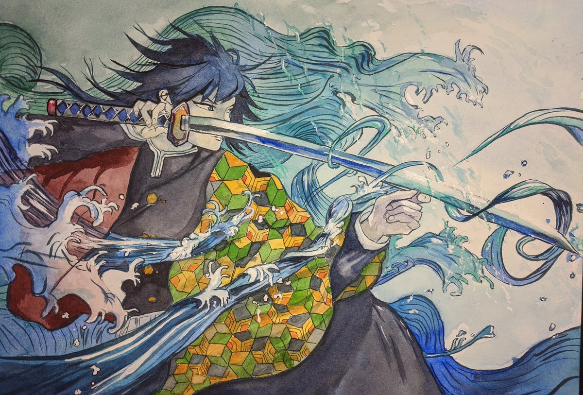 NeonAirArt's tweet photo. #Tomioka best boi 
#DemonSlayer #AnimeNFT #NFTs #AnimeArt https://t.co/ejpsIXwqMf